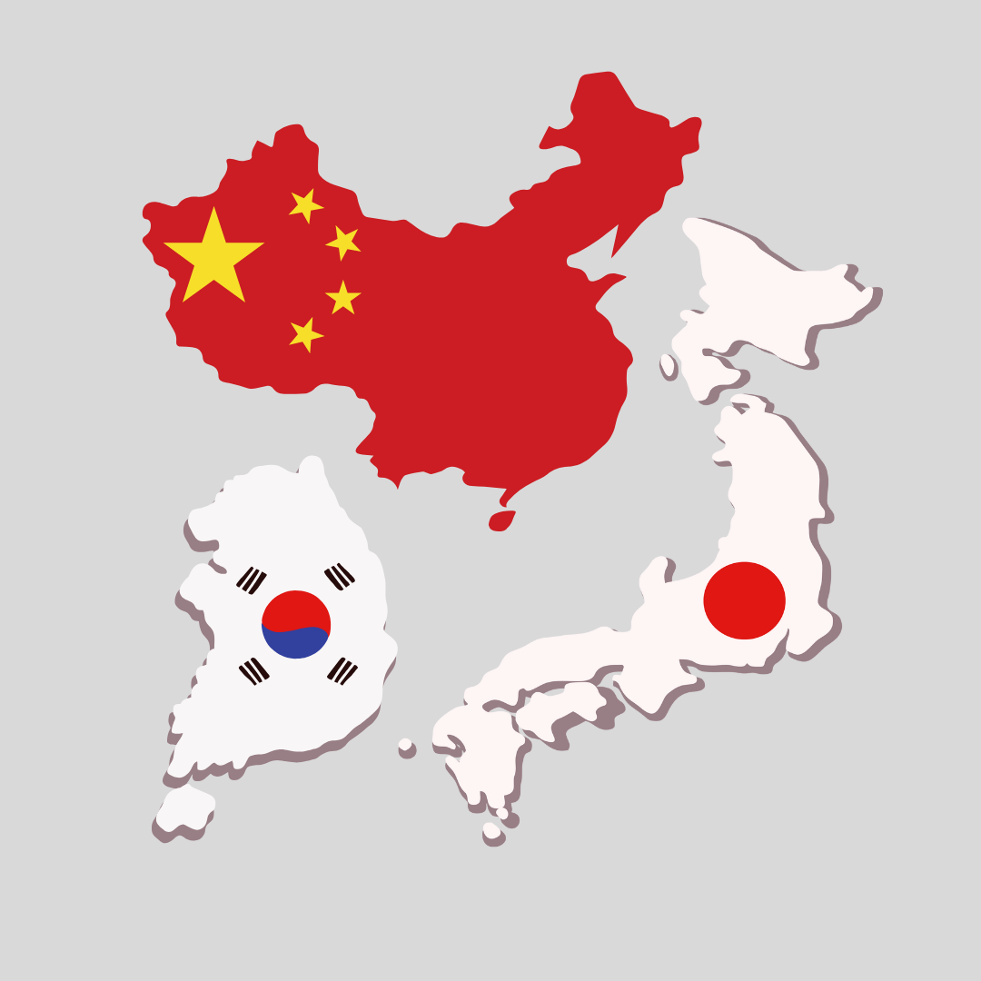 China, Japan & South Korea 3 in 1 Custom Travel eSIM Plan (+Unlimited 2G Internet)